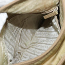 PRADA Shoulder Bag Nylon Beige Silver Auth 151654-27