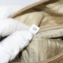 PRADA Shoulder Bag Nylon Beige Silver Auth 151654-11