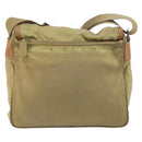 PRADA Shoulder Bag Nylon Beige Silver Auth 151654-2