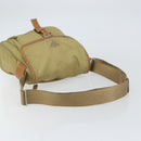 PRADA Shoulder Bag Nylon Beige Silver Auth 151654-7