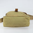 PRADA Shoulder Bag Nylon Beige Silver Auth 151654-5