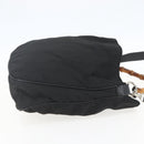 GUCCI Bamboo Shoulder Bag Nylon 2way Black Silver 001 1781 1577 5 Auth 151655-5