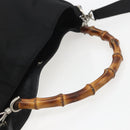 GUCCI Bamboo Shoulder Bag Nylon 2way Black Silver 001 1781 1577 5 Auth 151655-7