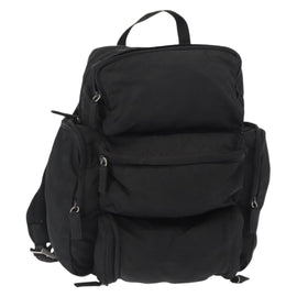 PRADA Backpack Nylon Black Silver Auth 151656