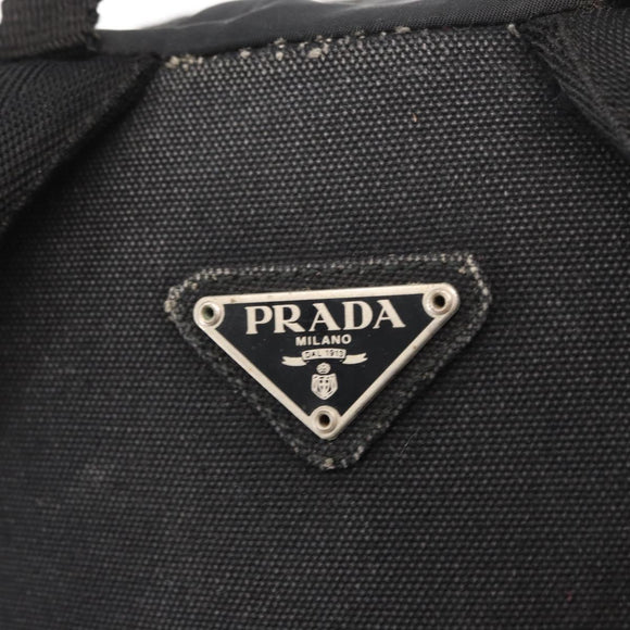 PRADA Backpack Nylon Black Silver Auth 151656