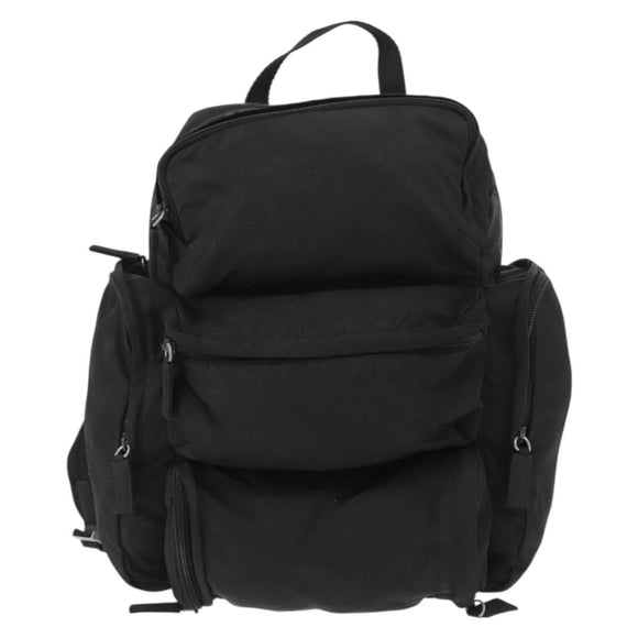PRADA Backpack Nylon Black Silver Auth 151656