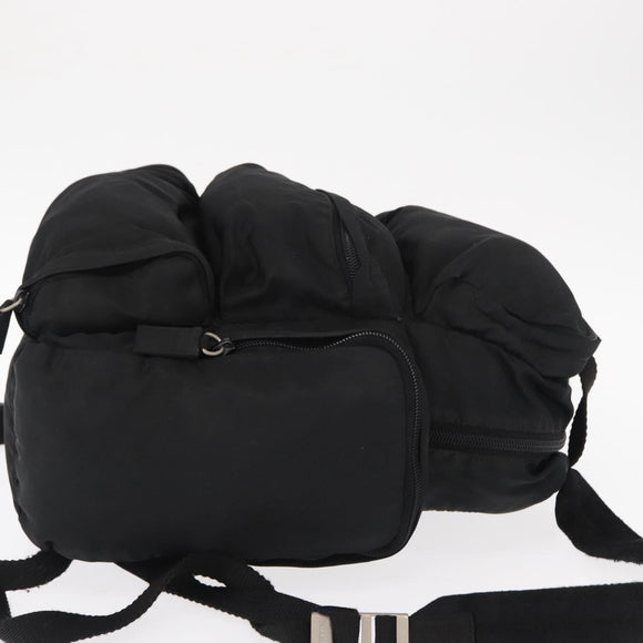 PRADA Backpack Nylon Black Silver Auth 151656