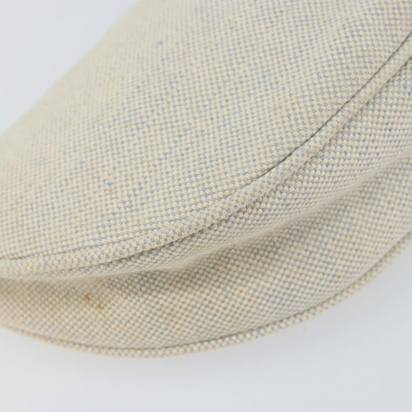 PRADA Accessory Pouch Canvas Gray Silver Auth 151657