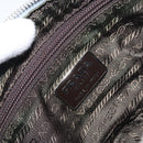 PRADA Accessory Pouch Canvas Gray Silver Auth 151657-16