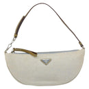 PRADA Accessory Pouch Canvas Gray Silver Auth 151657-2