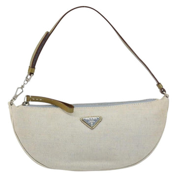 PRADA Accessory Pouch Canvas Gray Silver Auth 151657 - 0