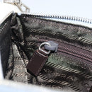 PRADA Accessory Pouch Canvas Gray Silver Auth 151657-20
