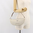 PRADA Accessory Pouch Canvas Gray Silver Auth 151657-23