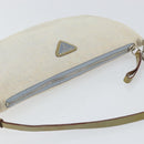 PRADA Accessory Pouch Canvas Gray Silver Auth 151657-6