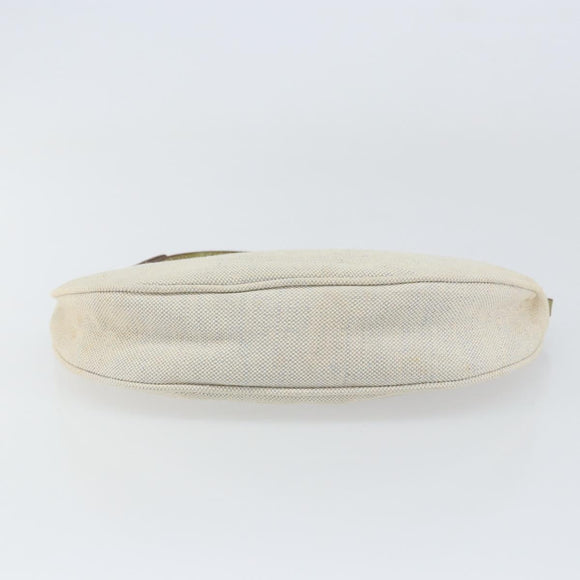 PRADA Accessory Pouch Canvas Gray Silver Auth 151657