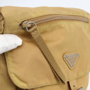 PRADA Shoulder Bag Nylon Beige Silver Auth 151658-20