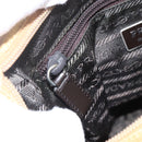 PRADA Shoulder Bag Nylon Beige Silver Auth 151658-22