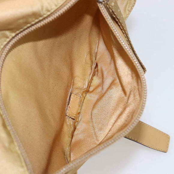 PRADA Shoulder Bag Nylon Beige Silver Auth 151658