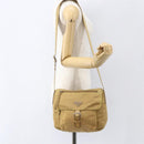 PRADA Shoulder Bag Nylon Beige Silver Auth 151658-28