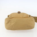 PRADA Shoulder Bag Nylon Beige Silver Auth 151658-5