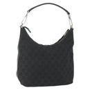 GUCCI GG Canvas Shoulder Bag Black Silver 000 0602 Auth 151659-1