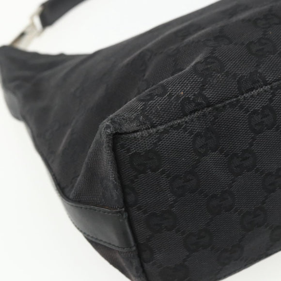 GUCCI GG Canvas Shoulder Bag Black Silver 000 0602 Auth 151659