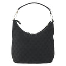 GUCCI GG Canvas Shoulder Bag Black Silver 000 0602 Auth 151659-2