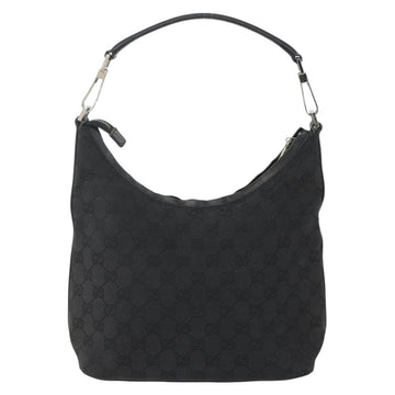 GUCCI GG Canvas Shoulder Bag Black Silver 000 0602 Auth 151659 - 0