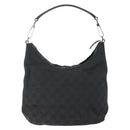 GUCCI GG Canvas Shoulder Bag Black Silver 000 0602 Auth 151659-3