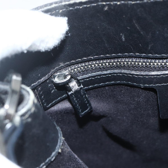 GUCCI GG Canvas Shoulder Bag Black Silver 110292 Auth 151660