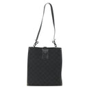 GUCCI GG Canvas Shoulder Bag Black Silver 110292 Auth 151660-13