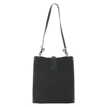 GUCCI GG Canvas Shoulder Bag Black Silver 110292 Auth 151660 - 0