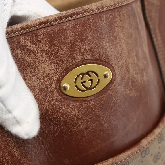 GUCCI Micro GG Supreme Tote Bag PVC Leather Beige Gold 002 115 0135 Auth 151663