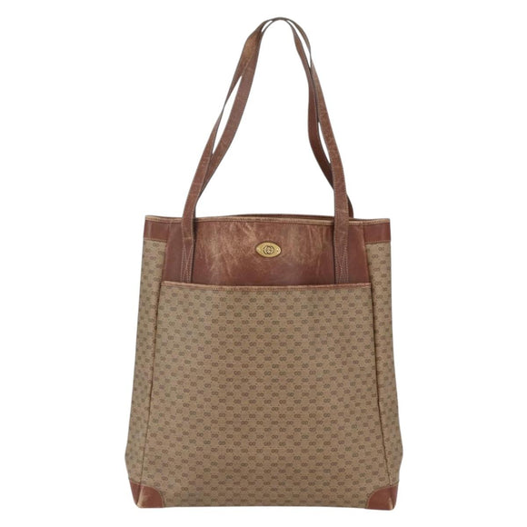 GUCCI Micro GG Supreme Tote Bag PVC Leather Beige Gold 002 115 0135 Auth 151663