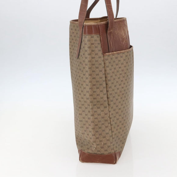 GUCCI Micro GG Supreme Tote Bag PVC Leather Beige Gold 002 115 0135 Auth 151663