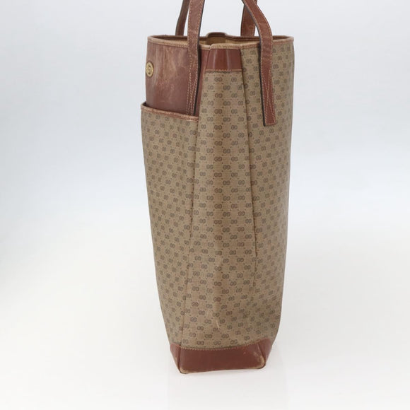 GUCCI Micro GG Supreme Tote Bag PVC Leather Beige Gold 002 115 0135 Auth 151663