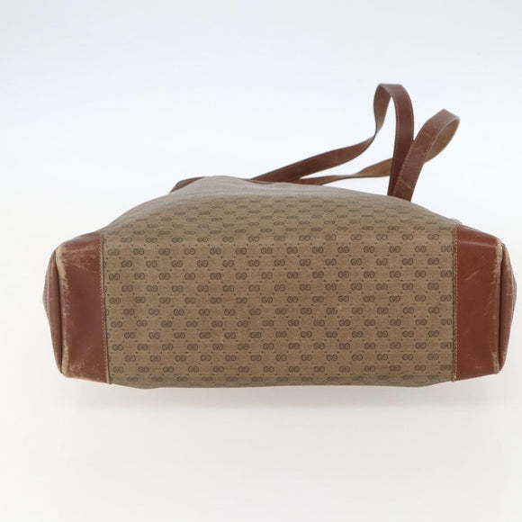 GUCCI Micro GG Supreme Tote Bag PVC Leather Beige Gold 002 115 0135 Auth 151663
