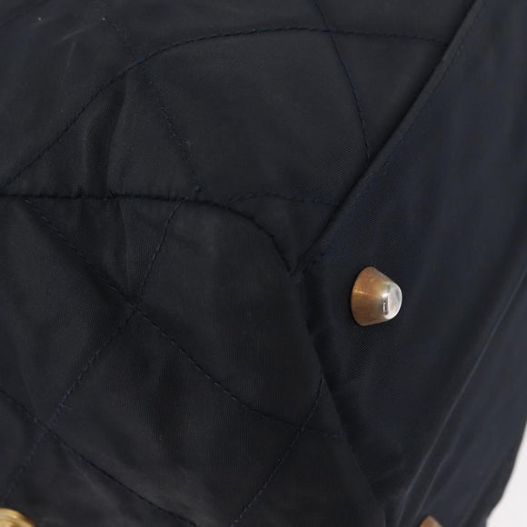 PRADA Shoulder Bag Nylon Navy Gold Auth 151665