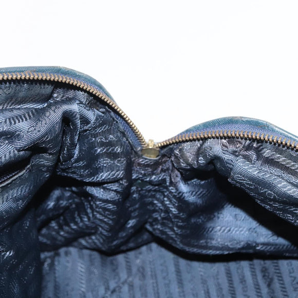 PRADA Shoulder Bag Nylon Navy Gold Auth 151665