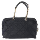 PRADA Shoulder Bag Nylon Navy Gold Auth 151665-2