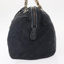 PRADA Shoulder Bag Nylon Navy Gold Auth 151665-3