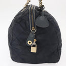 PRADA Shoulder Bag Nylon Navy Gold Auth 151665-4
