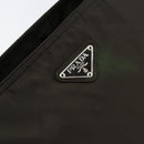 PRADA Tote Bag Nylon Khaki Silver Auth 151667-17