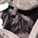 PRADA Tote Bag Nylon Khaki Silver Auth 151667-19