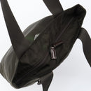 PRADA Tote Bag Nylon Khaki Silver Auth 151667-6