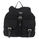 PRADA Backpack Nylon Black Silver Auth 151668-13