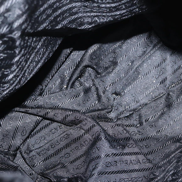 PRADA Backpack Nylon Black Silver Auth 151668