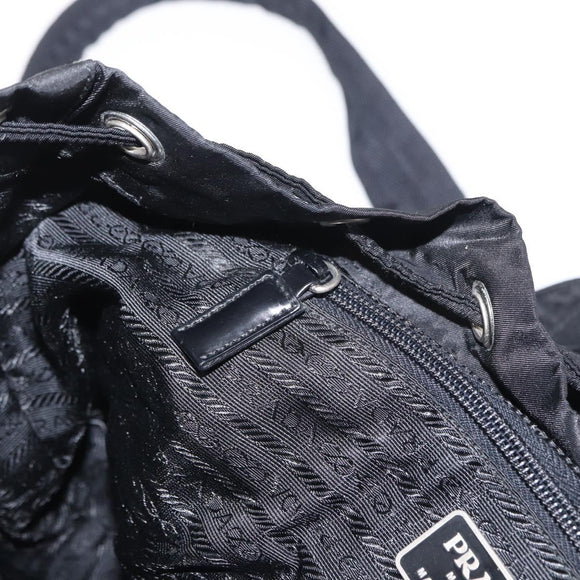 PRADA Backpack Nylon Black Silver Auth 151668