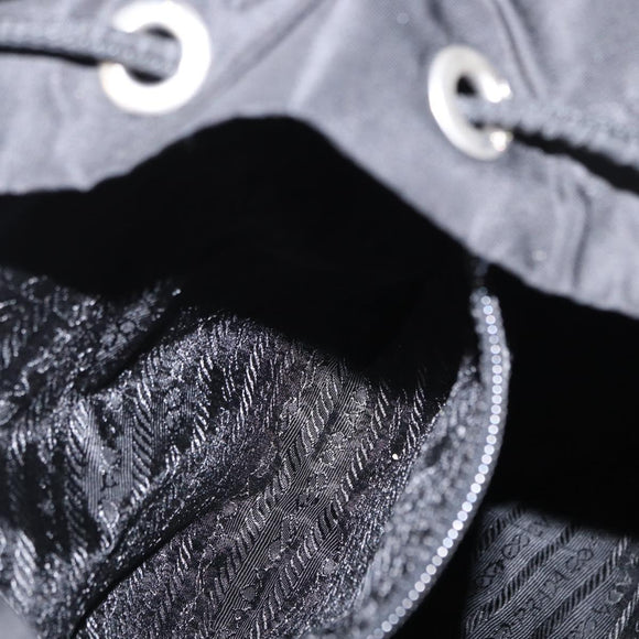 PRADA Backpack Nylon Black Silver Auth 151668