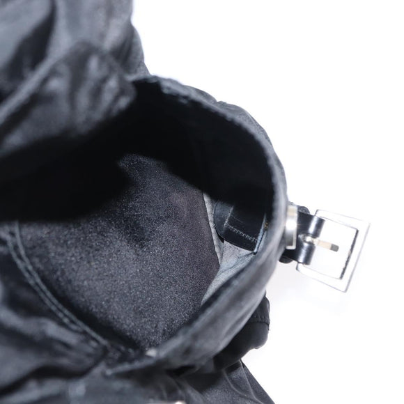 PRADA Backpack Nylon Black Silver Auth 151668